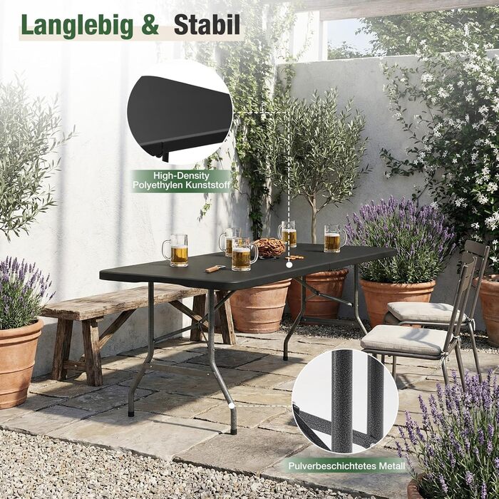 Складной фуршетный стол 152 х 70 х 74 см черный Sekey