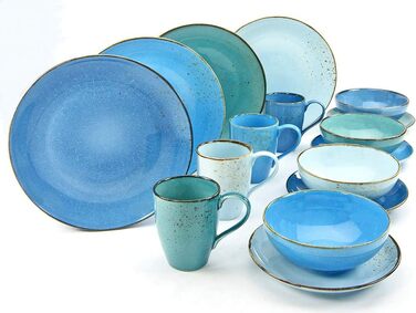 Набір посуду на 4 персони, 16 предметів, блакитний Nature Collection Aqua Creatable