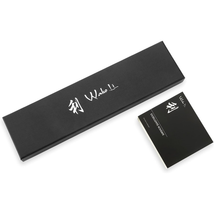 Набор ножей Wakoli Titanium Noir (5 предметов) в магнитном блоке профессиональный кухонный набор с лезвиями из нержавеющей стали (12,521 см), черным покрытием. Включает нож шеф-повара.