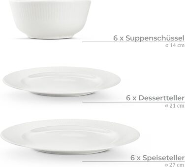 Набор посуды konsimo Combi на 12 персон Набор тарелок LARIS Modern 36 предметов Столовый сервиз - Сервиз и посуда - Комбинированный сервиз 12 персон - Сервиз для семьи - Посуда цветная Столовая посуда (слоновая кость, на 6 персон)