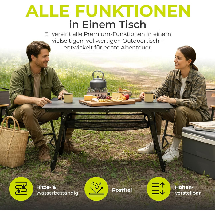 Складний багатофункціональний стіл для кемпінгу 90 х 51 см Werkfox