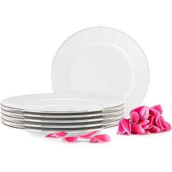 Обеденные тарелки MUSCARI Набор из 6 шт. - Фарфоровые обеденные тарелки Ø27 см - Классические тарелки для ручной стирки - 6 шт. - (Platinum Line)