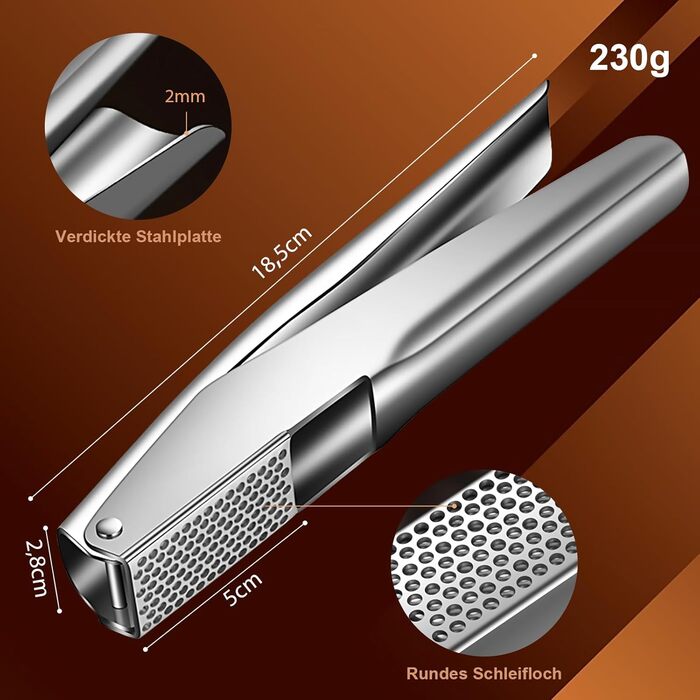 Премиум пресс для чеснока из нержавеющей стали KAITION