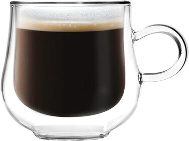 Консімо. Келихи для кави з подвійними стінками Келихи для коктейлів Склянки для води Склянка для чаю Чашка для чаю - Прозорий набір з 2 шт. (Bolla, 250 мл)