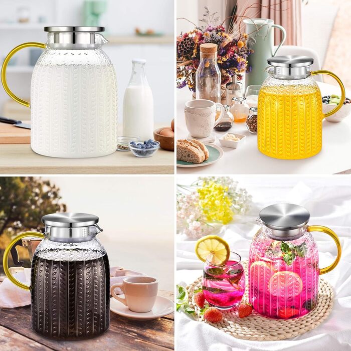 Стеклянный кувшин с крышкой 1,8л Aofmee