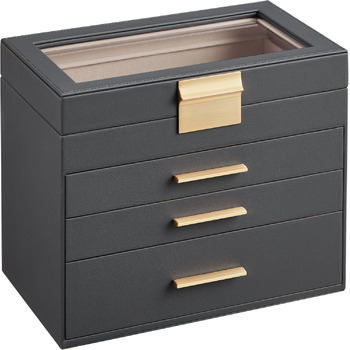 Органайзер для ювелірних виробів 4-рівневий темно-сірий SONGMICS