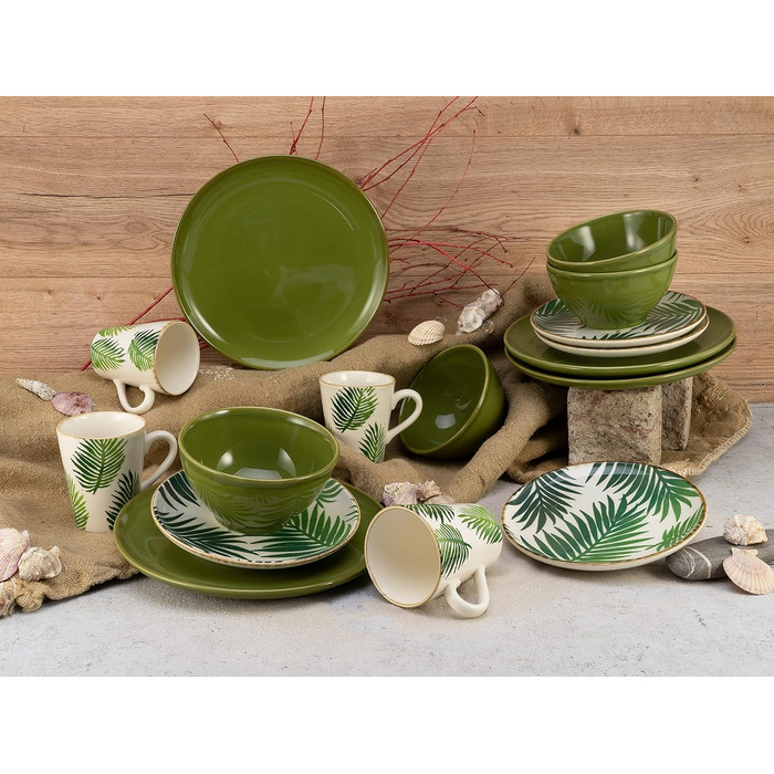 Набор посуды на 4 персоны, 16 предметов, зеленый Ibiza Creatable