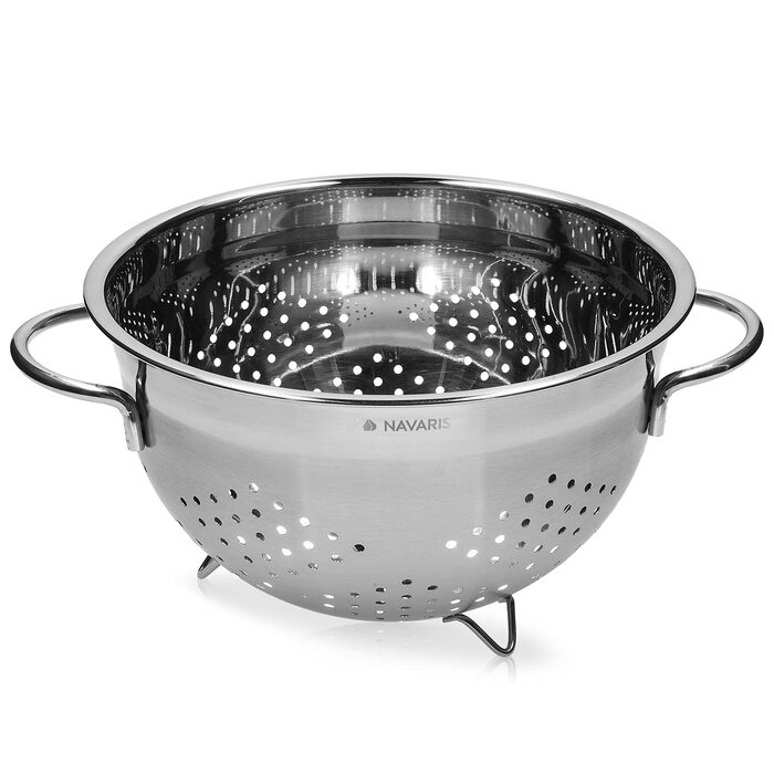 Большой дуршлаг для пасты из нержавеющей стали 24 см Navaris
