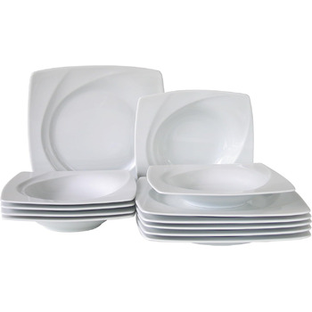 Набор посуды из 18 предметов, фарфоровый кофейный сервиз, набор (квадрат), 13161, Celebration Series