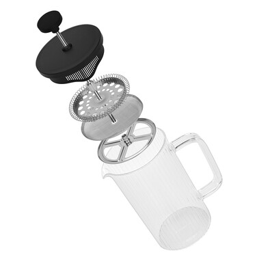 Заварочный чайник с поршнем Fissman 600 мл стеклянная колба (9156)