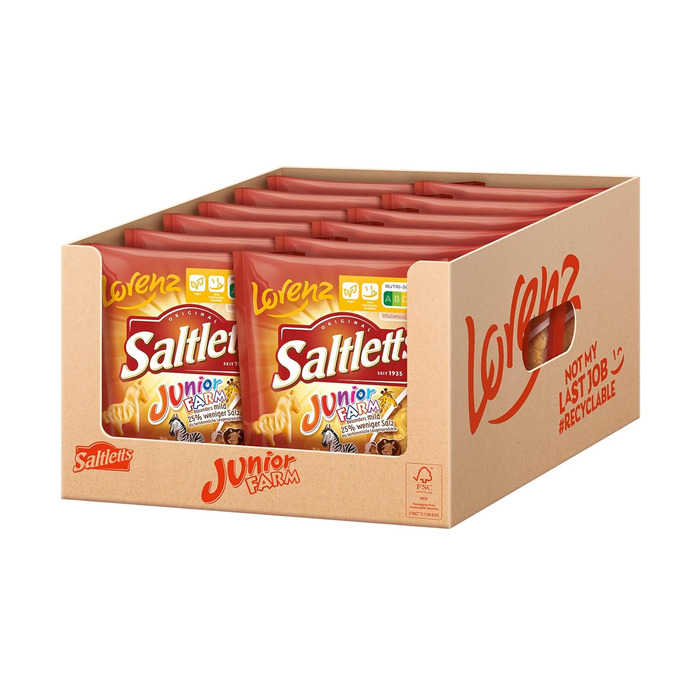 Крекер у формі тваринок Salletts Junior Farm, 12 упаковок по 150 г Lorenz