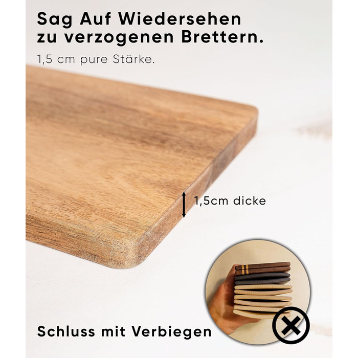 Набір з 6 дерев’яних сніданкових дощечок із акації Deco haus