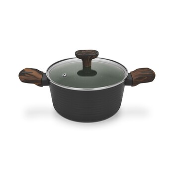 Кастрюля Fissman 20x10 см/2,6 л CUISINE со стеклянной крышкой алюминий с антипригарным покрытием (14592)