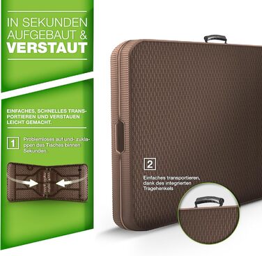 Складной стол 180x75 см коричневый tillvex