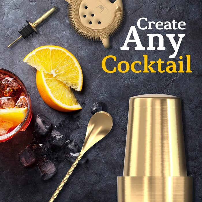 Набір бармена з чорною бамбуковою підставкою 11 предметів Highball & Chaser