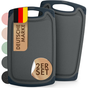 Набор из 2 разделочных досок 40 x 24,5 см, серый Blumtal