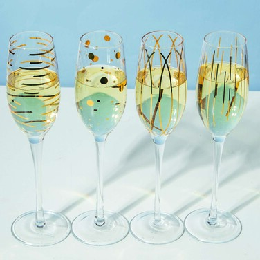 Набір келихів для шампанського Mikasa CHEERS GOLD, скло, 210 мл, 4 шт.