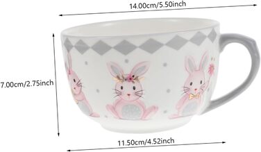 Керамічна тарілка для супу з візерунком кролика на Великдень NAMOARLY