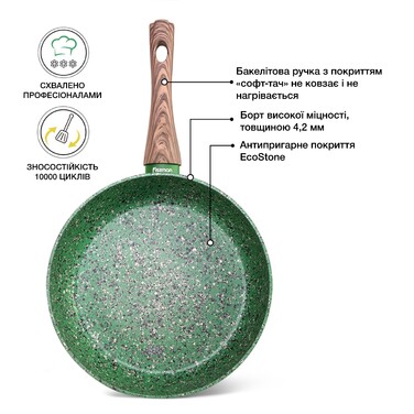 Сковорідка ВОК Fissman MALACHITE 24x7 см (4314)