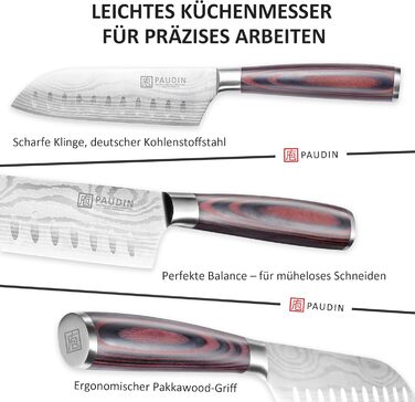 Кухонный нож-санток 13 см PAUDIN