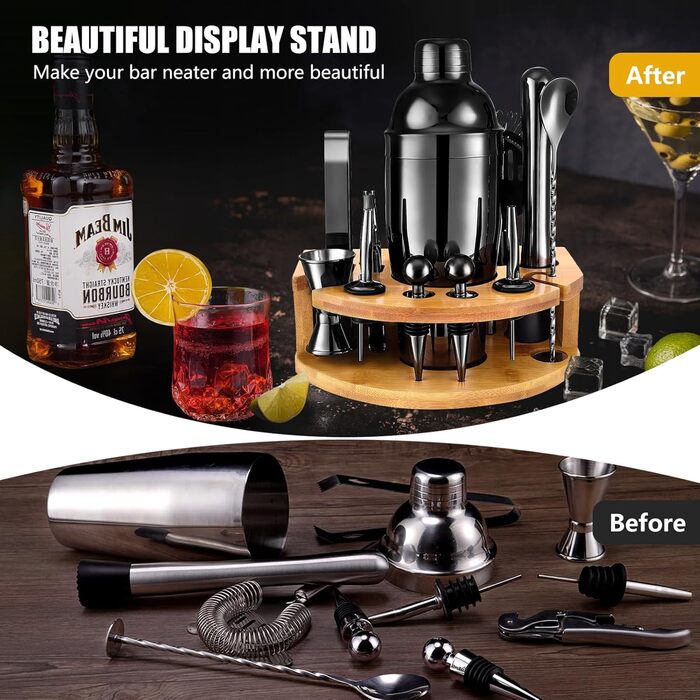 Набір для коктейлів 12 предметів чорний AOKITO