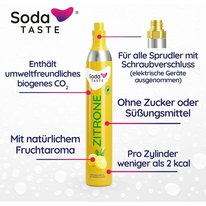 Набор для газирования воды, 4 предмета, классик + лимон, белый Mysoda Woody SodaTASTE