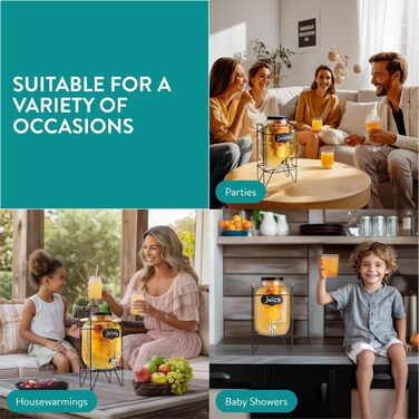 Диспенсер для напитков стеклянный с краном 5 л Navaris