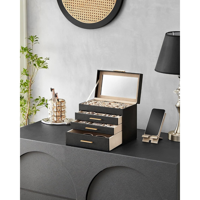 Органайзер для ювелирных изделий 4-уровневый черный SONGMICS