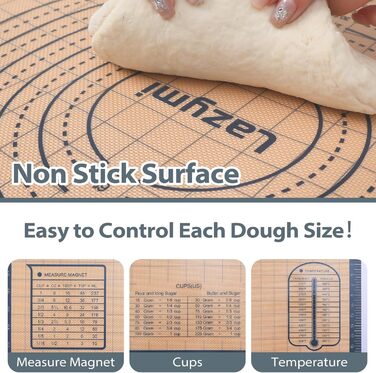 Силіконовий килимок для випічки 60 x 40 см, антипригарний, сірий Lazymi