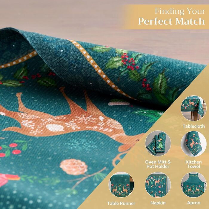 Бавовняні килимки, набір з 4 шт. , декоративні килимки, пасхальні килимки, що миються, для свят, вечерь, весни, літа (33 см x 48 см) (08 - Різдво Hygge), 39Hermine, 100