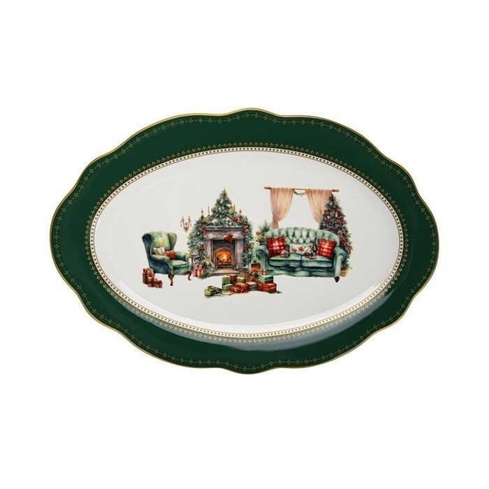 Блюдо Fissman CHRISTMAS AVE овальне 35х25 см порцеляна (13759)
