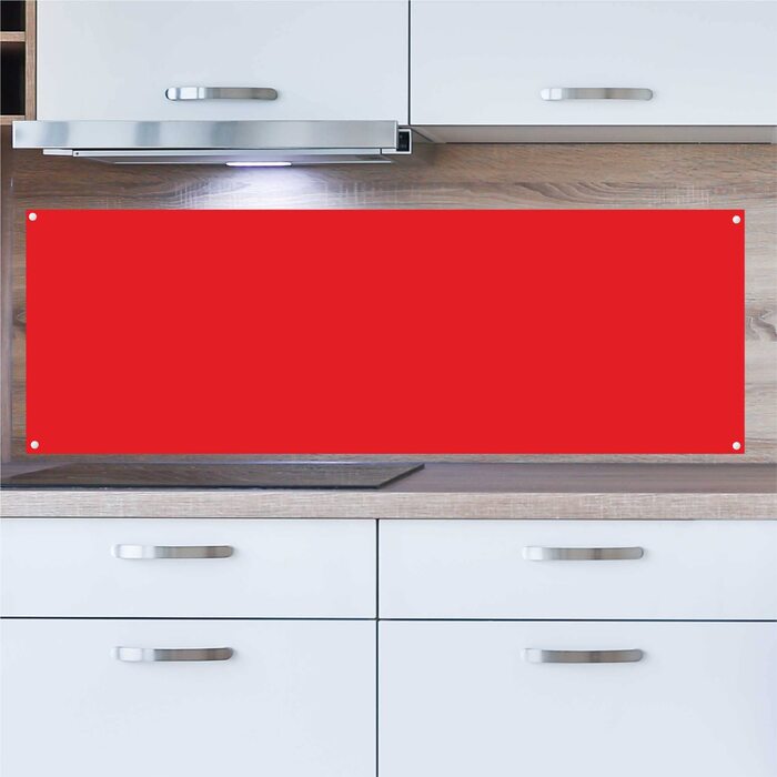 Кухонний фартух INDIGOS UG для плиткового фартуха - - - Термостійкий алюмінієвий композитний бризкозахисний екран - Сучасний кухонний фартух, що протирається - Плита та духовка - Облицювання стіни (Червоний, 130x60 см)