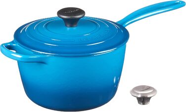 Чугунный сотейник Ø 18 см, 1,8 л с крышкой, синий Марсель Signature Le Creuset