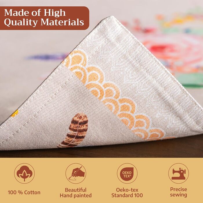 Бавовняні килимки, набір з 4 шт. , декоративні килимки, пасхальні килимки, що миються, для свят, вечерь, весни, літа (33 см x 48 см) (024 - Ібіца - бежевий), 39Hermine, 100