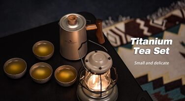 Чайный титановый сервиз 4 чашки iBasingo