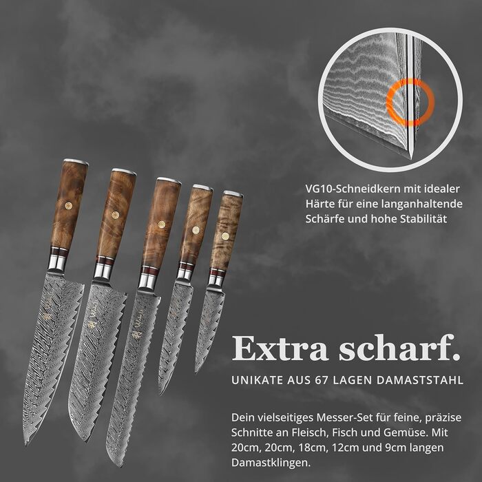 Набір кухонних ножів 6 шт Wakoli