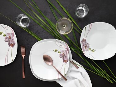 Набір тарілок на 6 персон, 12 предметів, Square Orchidee Creatable