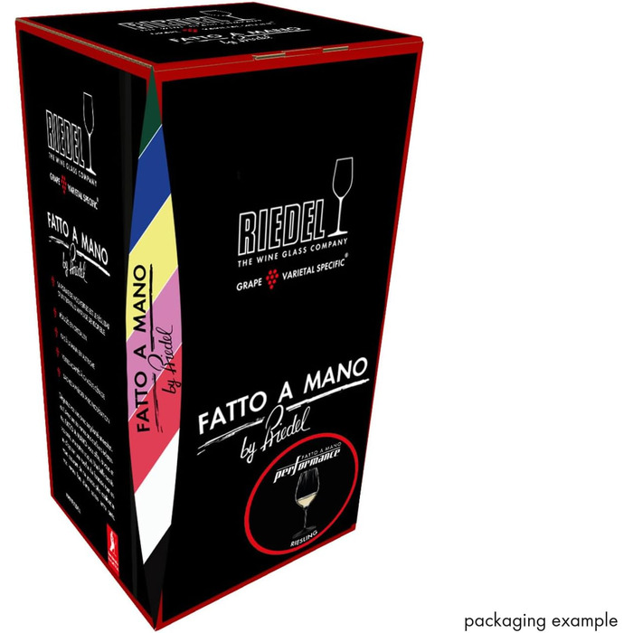 Келих для білого вина Рислінг 623 мл, чорна основа Performance Fatto a Mano Riedel