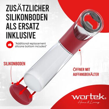 Відкривачка для пляшок з контейнером для кришок червона wortek