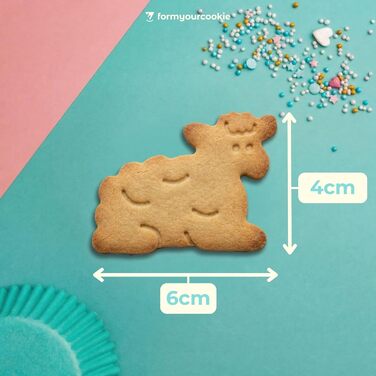 Набір із 3 формочок для пасхального печива, смугастий візерунок у вигляді пасхальних яєць, кролик, 2 в 1 зі штампом, 5 x 4 см, можна мити в посудомийній машині, екологічно чисті, стійкі до іржі (ягня (6x4 см))