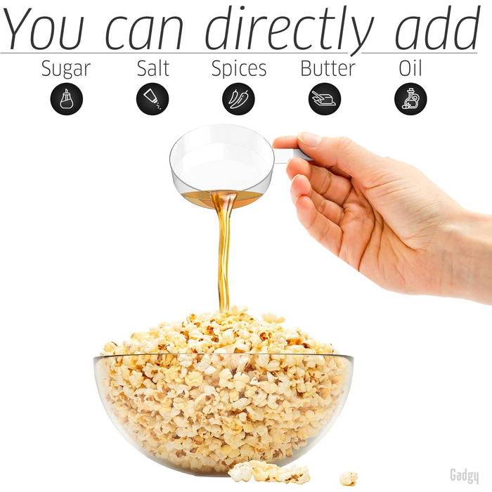Апарат для попкорну з гарячим повітрям 1100 Вт, червоний Gadgy