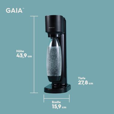 Набір для газування води, 3 предмети, чорний Gaia SodaStream