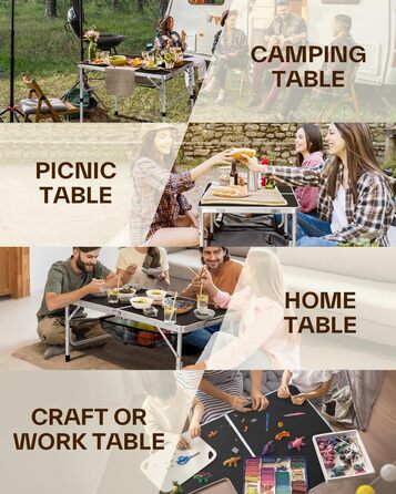 Складаний кемпінговий стіл з регульованою висотою 90 x 60 см Sportneer