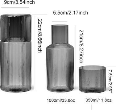 Набір скляної графіну з чашкою 1 л AOSEE