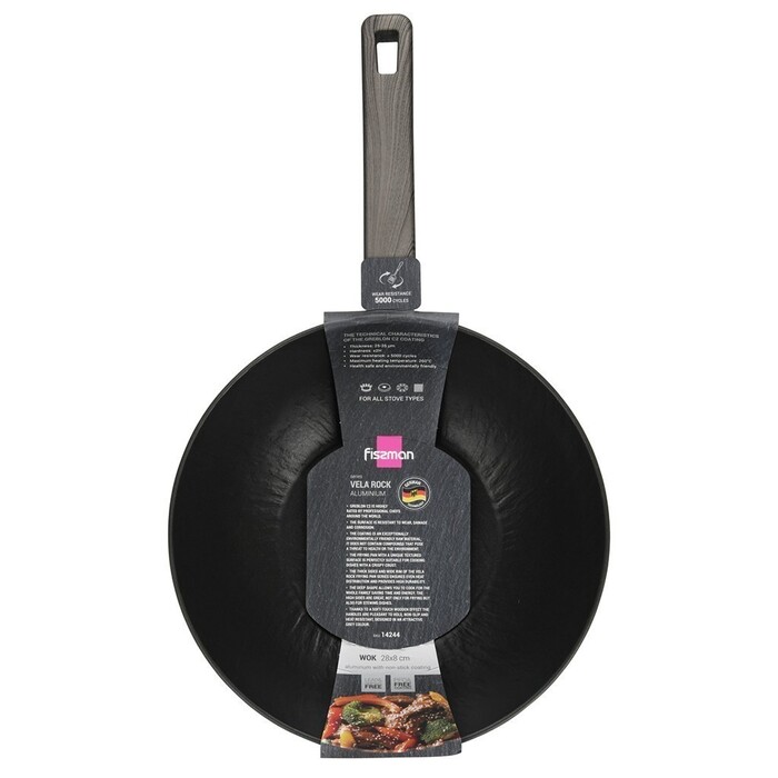 Сковорідка Fissman вок VELA ROCK 28x8,0 л. алюм. з антиприг. покр. (14244)
