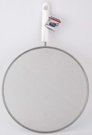 Захист від бризок Fackelmann ARCADALINA, кришка із захистом від бризок для сковорідок діаметром до 28 см, сито із захистом від бризок для смаження без бризок жиру (колір сріблястий/білий), кількість