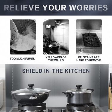 Настінний бризкозахисний екран для кухні 80 х 45 х 50 см Tauzveok