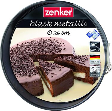 Форма для випічки Zenker 6504 з антипригарним покриттям, кругла форма для торта з плоским дном (колір чорний), кількість (Ø 26 см)
