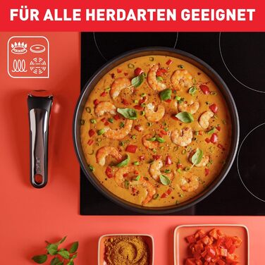 Набір посуду для індукційного приготування Tefal Ingenio Preference On з 15 предметів зі знімною ручкою, що штабелюється, економить місце, з антипригарним покриттям, простий у використанні та чищенні, набір посуду для індукційного приготування L97495 (наб