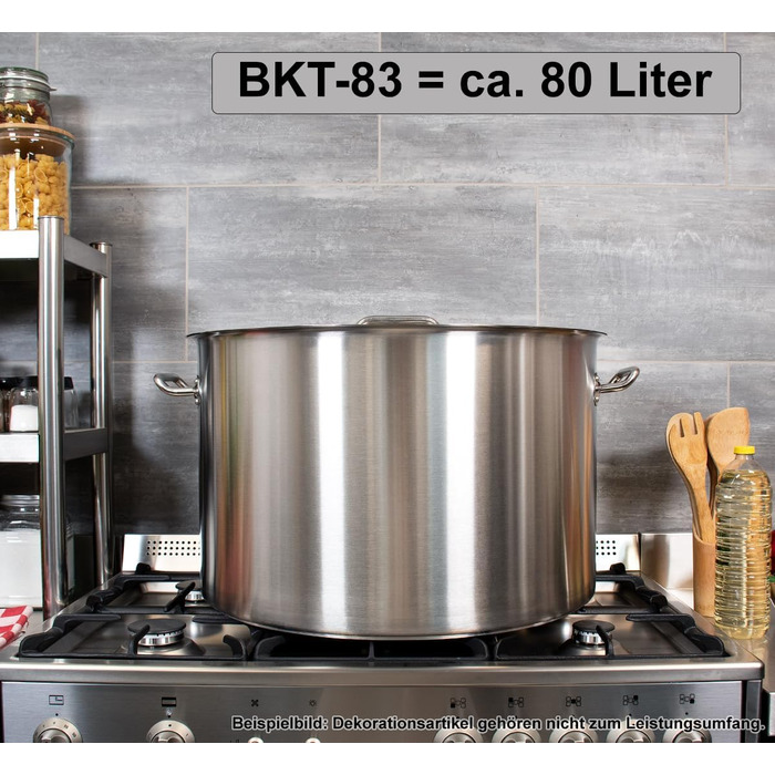 Гастро-кастрюля 80 л с крышкой, нержавеющая сталь BKT-83 Beeketal